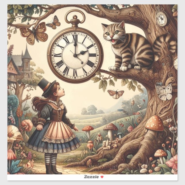 Alice & Cheshire Cat: Whimsical Wonderland Fantasy (Sheet)