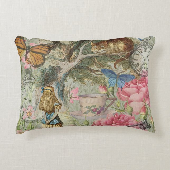 Alice Cheshire Cat Wonderland Tree Garden Decorative Cushion (Front)
