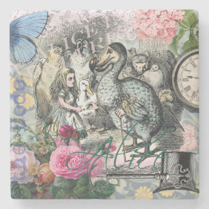 Alice Classic Wonderland Dodo Tenniel Art Stone Coaster
