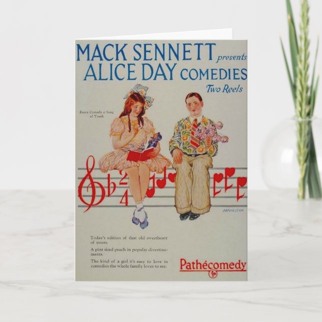 Alice Day comedies 1926 ad greeting card (Front)