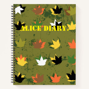 Alice diary. Elegant personalise Notebook