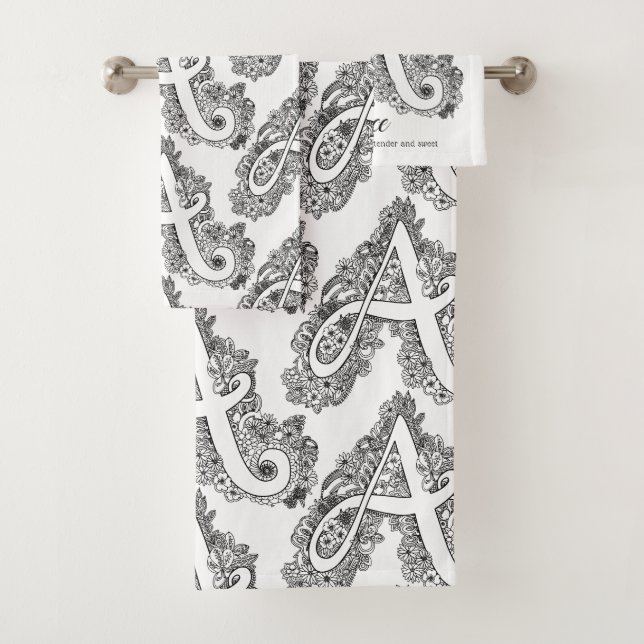 Alice doodle art letter A name meaning towels (Insitu)
