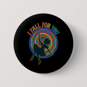 Alice Down Rabbithole I Fall For You Love Valentin 6 Cm Round Badge