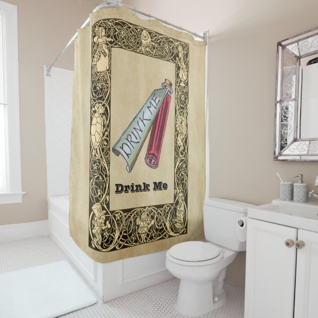 Alice - Drink Me  1865 Shower Curtain (In Situ)