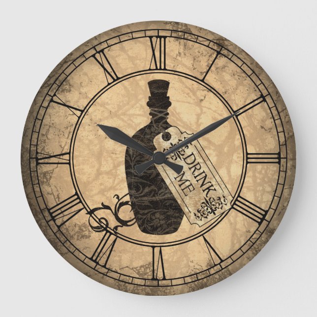 Alice Drink Me Bottle Large Clock (Front)