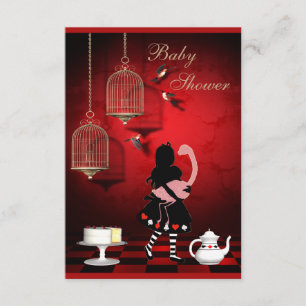 Alice & Flamingo Birds & Cages Baby Shower Invitation