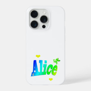 Alice, Girls Name Logo With Hearts, iPhone 15 Pro Case