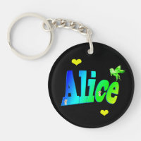 Alice, Girls Name Logo With Hearts,