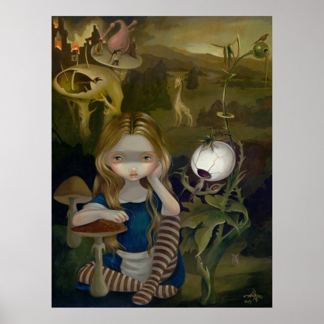 Alice in a Bosch Landscape lowbrow art Print (Front)