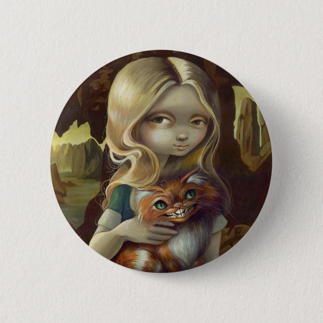 "Alice in a Da Vinci Portrait" Button (Front)