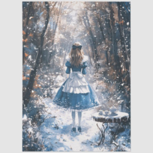 Alice in a Snowy Wonderland Decoupage Tissue Paper