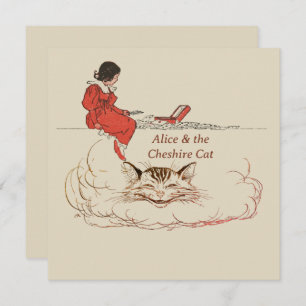 Alice In Brown Hair and the Cheshire Cat Invitation