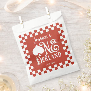 Alice in ONEderland 1st Birthday Red Checkered  Favour Bags