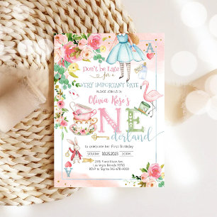Alice in ONEderland Birthday Invitation