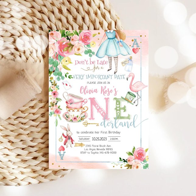 Alice in ONEderland Birthday Invitation (Creator Uploaded)