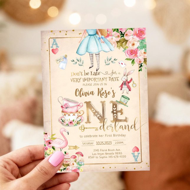 Alice in ONEderland Birthday Invitation (Creator Uploaded)
