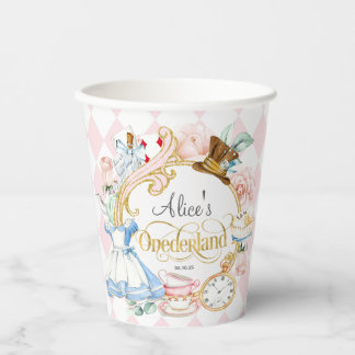 Alice in Onederland, girl 1st birthday Paper Cups