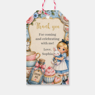 Alice in Onederland Mad Hatter Tea Party Birthday Gift Tags