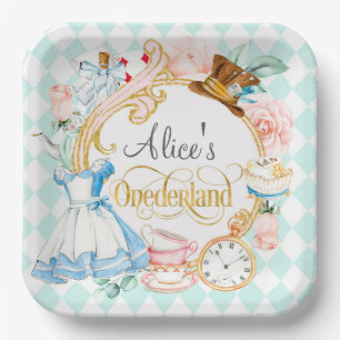 Alice in Onederland mad hatter tea party birthday  Paper Plate
