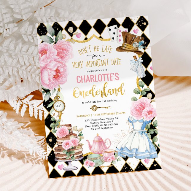 Alice in Onederland Mad Tea 1st Birthday Party Invitation (Creator Uploaded)