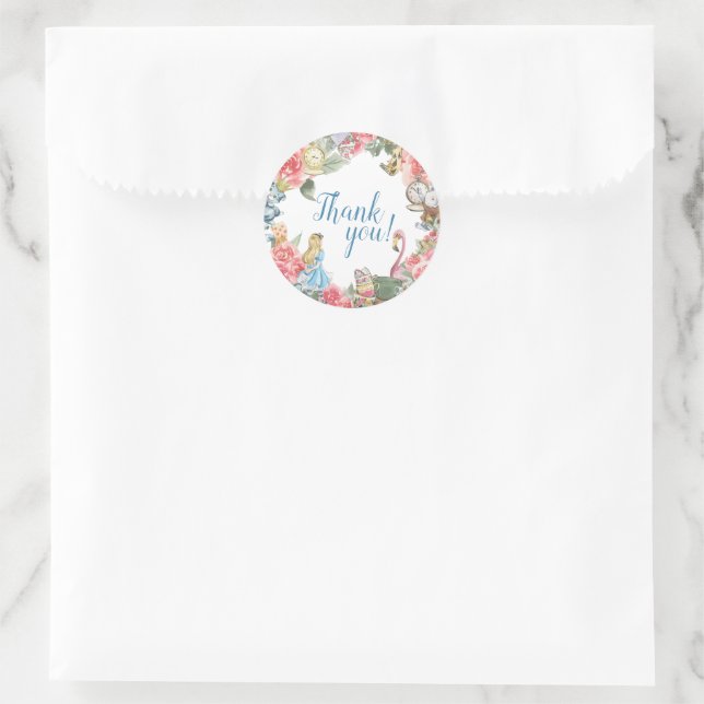 Alice in Onederland Thank You Stickers (Bag)