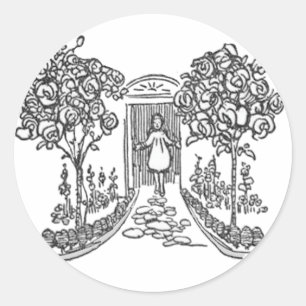 Alice in the Doorway (in 7 shapes) Classic Round Sticker