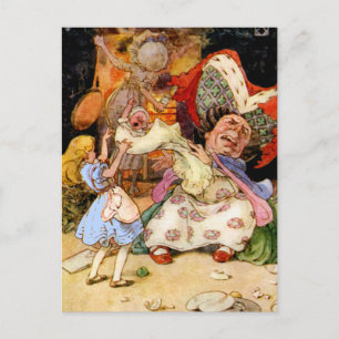 Alice in the Kitchen With the Duchess and Pig Baby Postcard