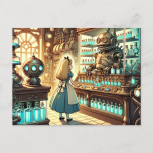 Alice in the Steampunk Apothecary Postcard