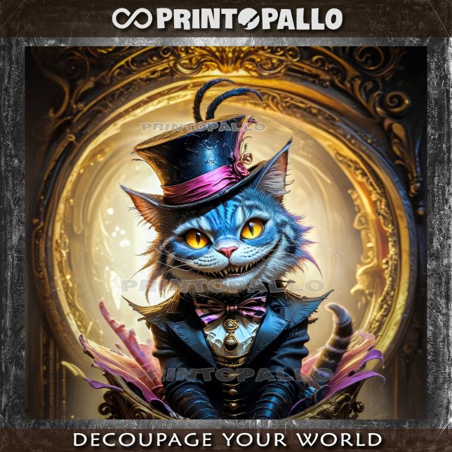 Alice in the Wonderland: Cheshire Cat with top hat Tissue Paper (Creator Uploaded)