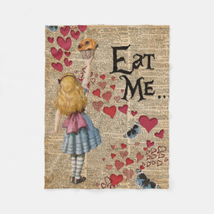 Alice in the Wonderland Eat Me Muffin Fleece Blanket