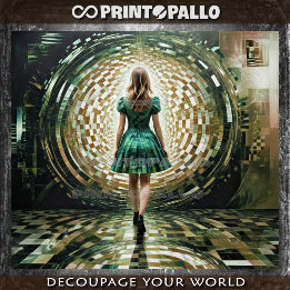 Alice in the Wonderland entering the rabbit hole Tissue Paper