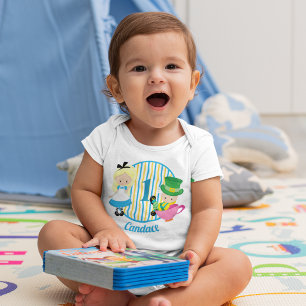 Alice in Wonderland 1st Birthday Cute Custom Baby Bodysuit
