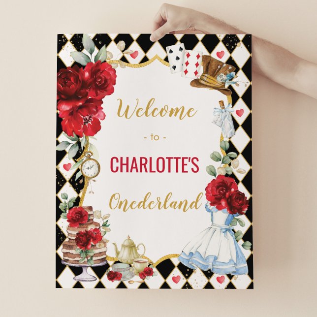 Alice in Wonderland 1st Birthday Tea Party Welcome Poster (Creator Uploaded)