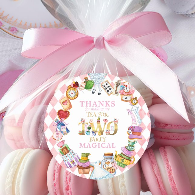 Alice in Wonderland 2nd birthday Thank You Sticker (Creator Uploaded)