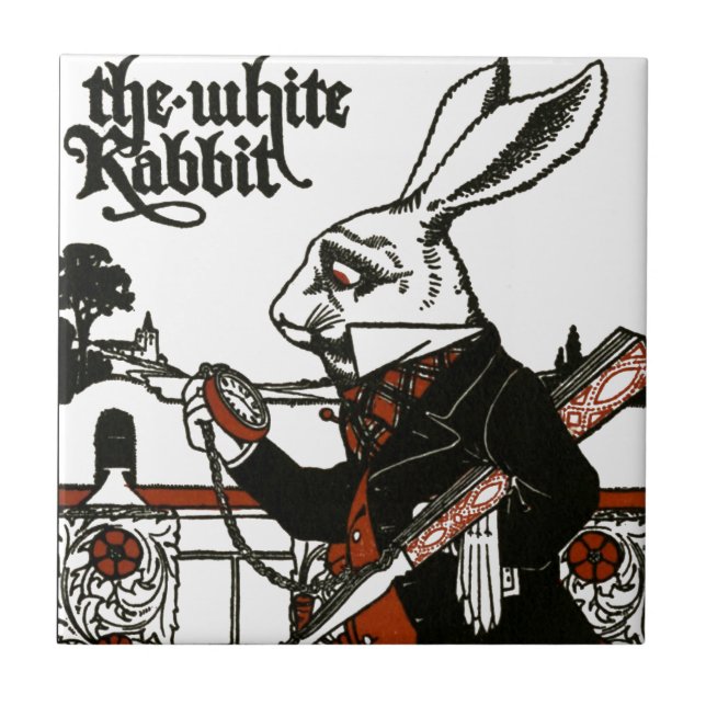 Alice In Wonderland; A Play. The White Rabbit Tile (Front)