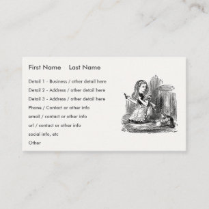 Alice in Wonderland, Alice and the Kitten - Dreams Business Card