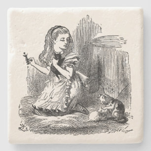 Alice in Wonderland, Alice and the Kitten - Dreams Stone Coaster