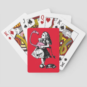 Alice in Wonderland - Alice Playing Croquet Playin Cards