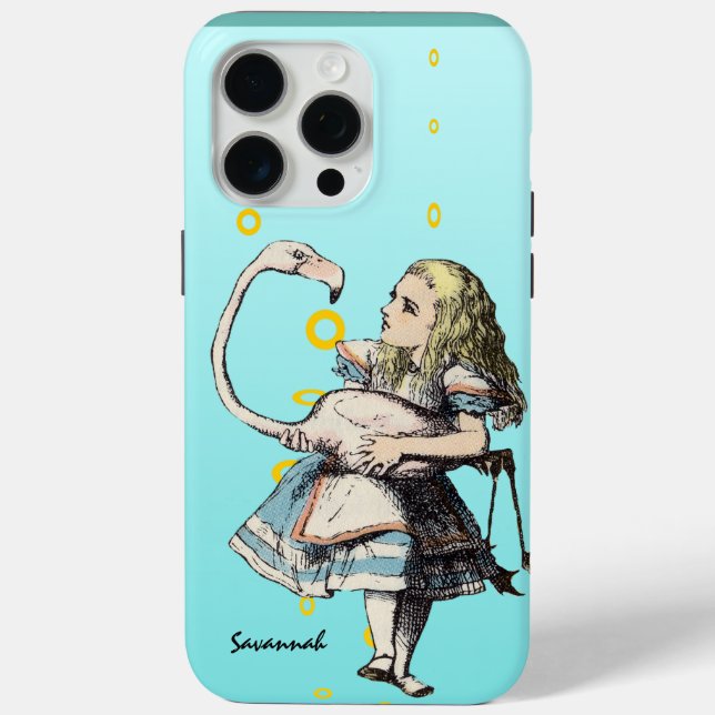 Alice In Wonderland and A Flamingo Case-Mate iPhone Case (Back)