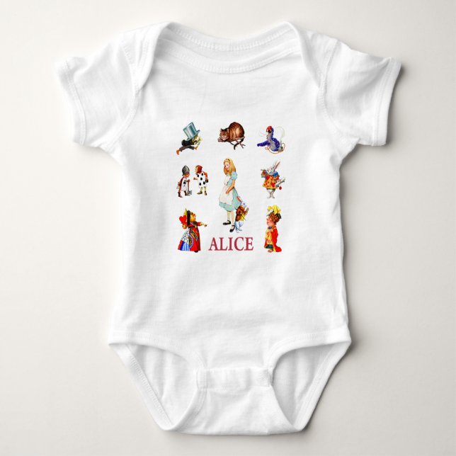 Alice in Wonderland and Friends Baby Bodysuit (Front)