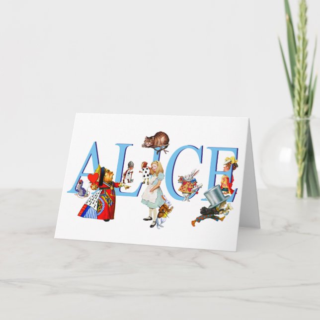 Alice in Wonderland and Friends Card (Front)
