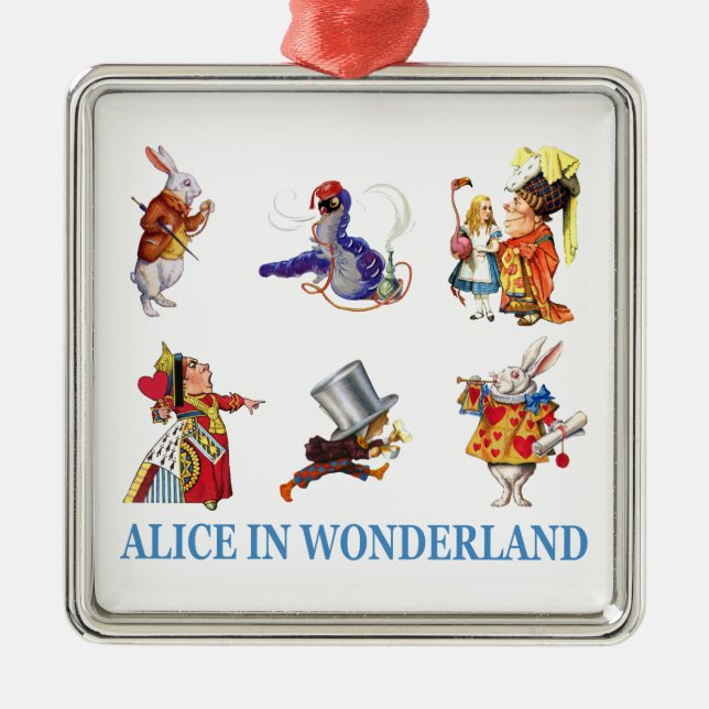 Alice in Wonderland and Friends Metal Tree Decoration (Front)