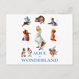ALICE IN WONDERLAND AND FRIENDS POSTCARD