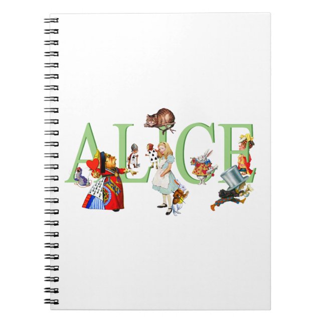 Alice in Wonderland and Friends Spiral Notebook (Front)