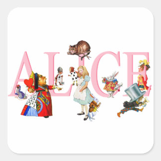Alice in Wonderland and Friends Square Sticker