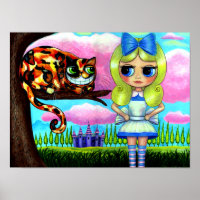 Alice in Wonderland and the Cheshire Cat Cute Doll