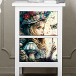 Alice in Wonderland and the Magic Mushrooms Tissue Paper<br><div class="desc">Down the rabbit hole we go! Modern,  dark twist on the vintage Alice in Wonderland theme. Also transferable to school/office supplies,  party accessories,  and more! For other products or colours,  visit the JustFharryn store @ Zazzle or contact the designer c/o Fharryn@yahoo.com #zazzlemade</div>