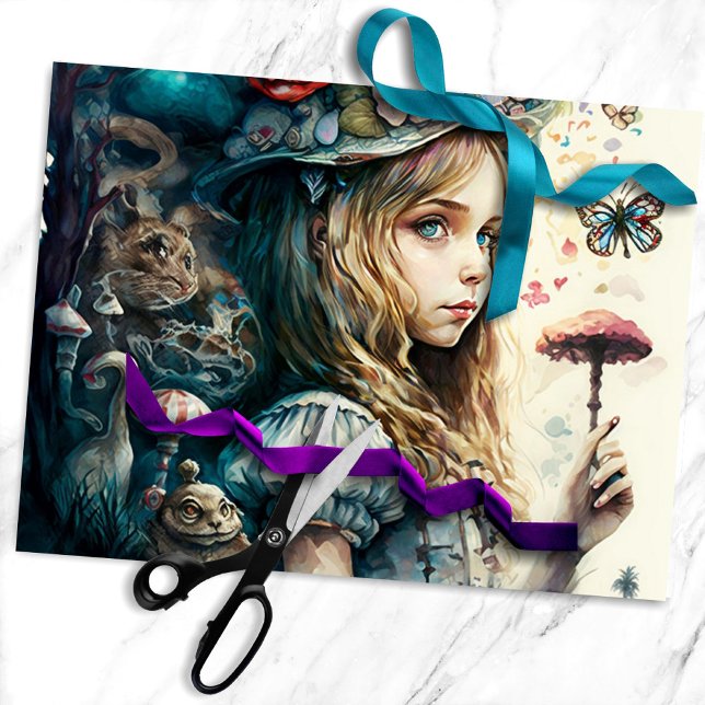 Alice in Wonderland and the Magic Mushrooms Tissue Paper (Creator Uploaded)