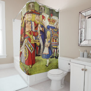 Alice in Wonderland and the Queen of Hearts Shower Curtain