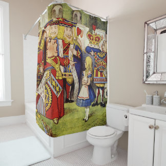 Alice in Wonderland and the Queen of Hearts Shower Curtain